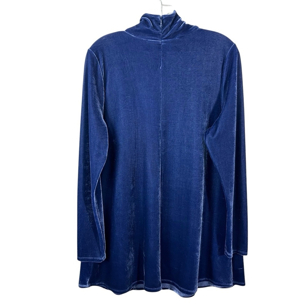 Soft Surroundings Velvet Mock Neck Tunic Deep Blue Women's Large - Picture 4 of 5